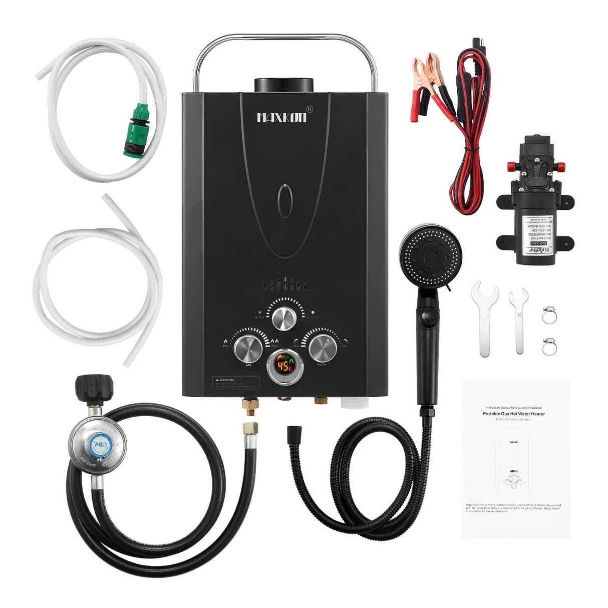 DS BD Maxkon Gas Hot Water Heater 9 in 1 10L Tankless Camping Shower Pump System