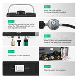 DS BD Maxkon Gas Hot Water Heater Instant Camping Shower System 7 in 1 10L