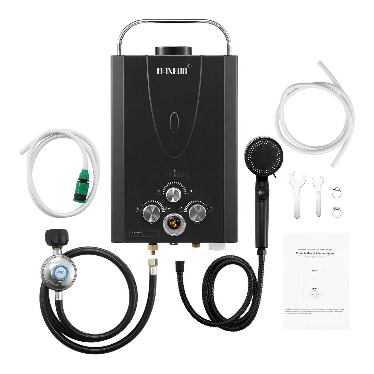 DS BD Maxkon Gas Hot Water Heater Instant Camping Shower System 7 in 1 10L