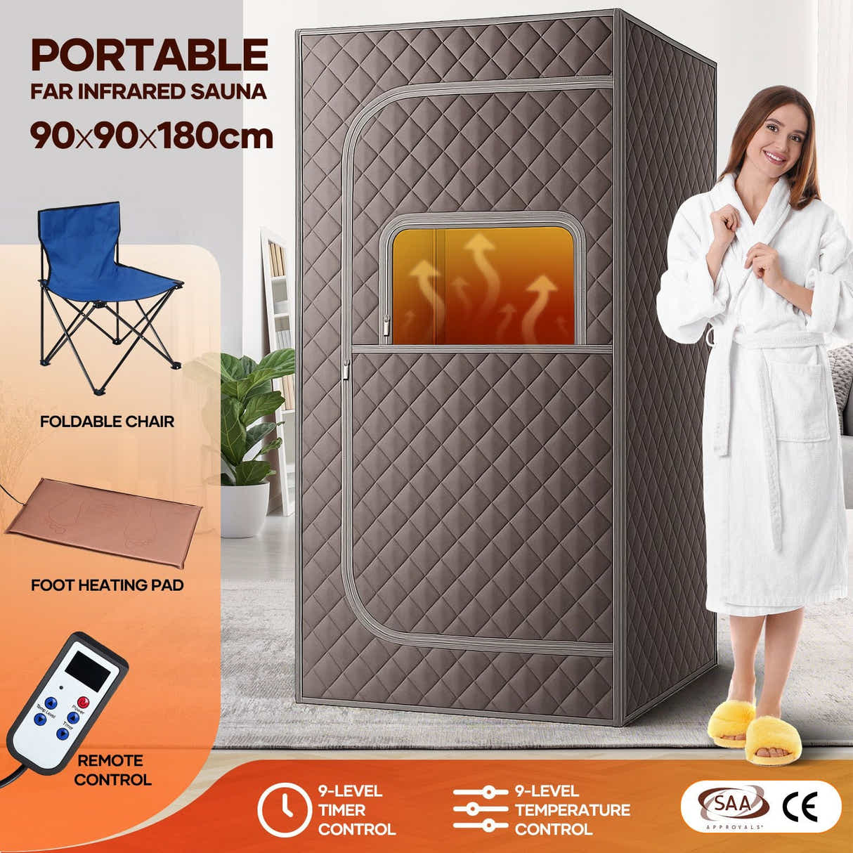 DS BD Far Infrared Sauna Tent Foldable Home Dry Heating Spa Box Room RelaxHeated
