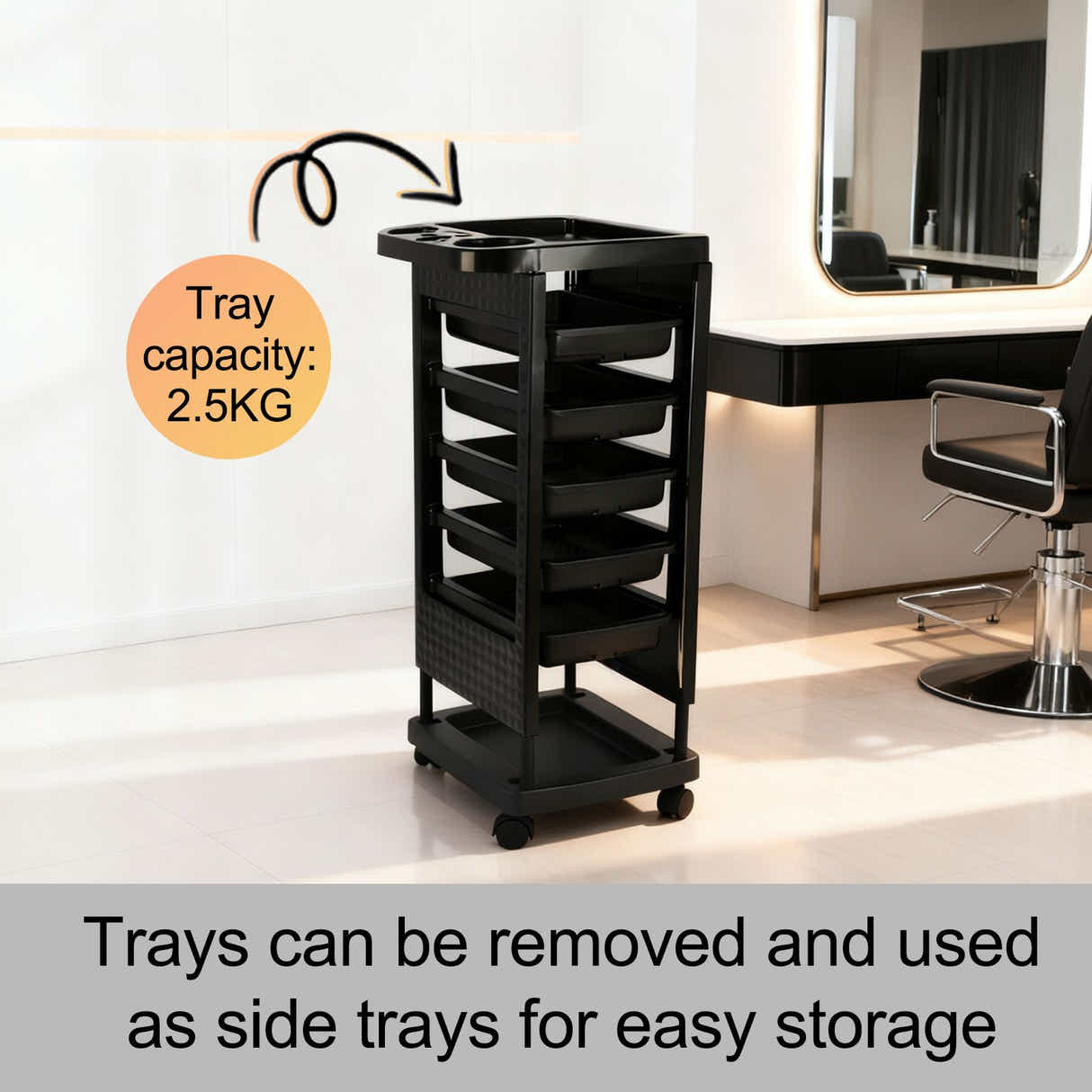 DS BD 6 Tier Hair Salon Trolley Spa Beauty Parlor Hairdressing Tool Rolling
