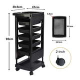 DS BD 6 Tier Hair Salon Trolley Spa Beauty Parlor Hairdressing Tool Rolling