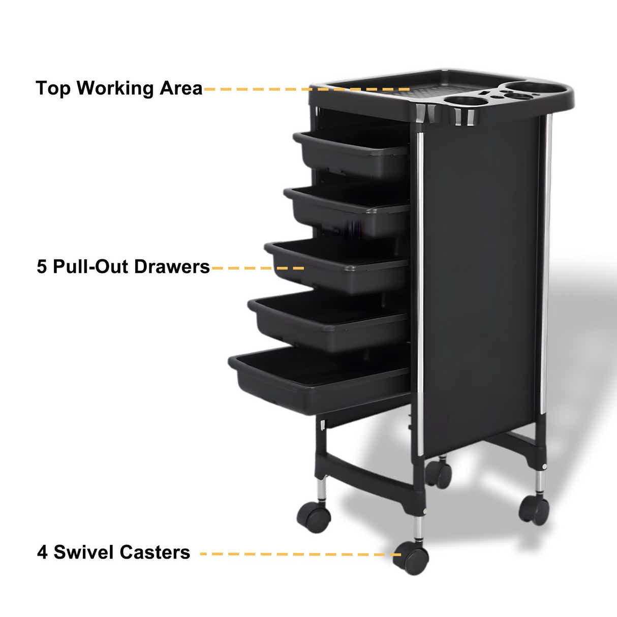 DS BD 6 Tier Hair Salon Trolley Spa Beauty Parlor Hairdressing Tool Rolling Pull