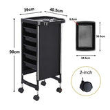 DS BD 6 Tier Hair Salon Trolley Spa Beauty Parlor Hairdressing Tool Rolling Pull