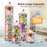 DS BD Kids Toys Storage Tube Box Stuffed Animal Zoo Plush Soft Doll Organiser