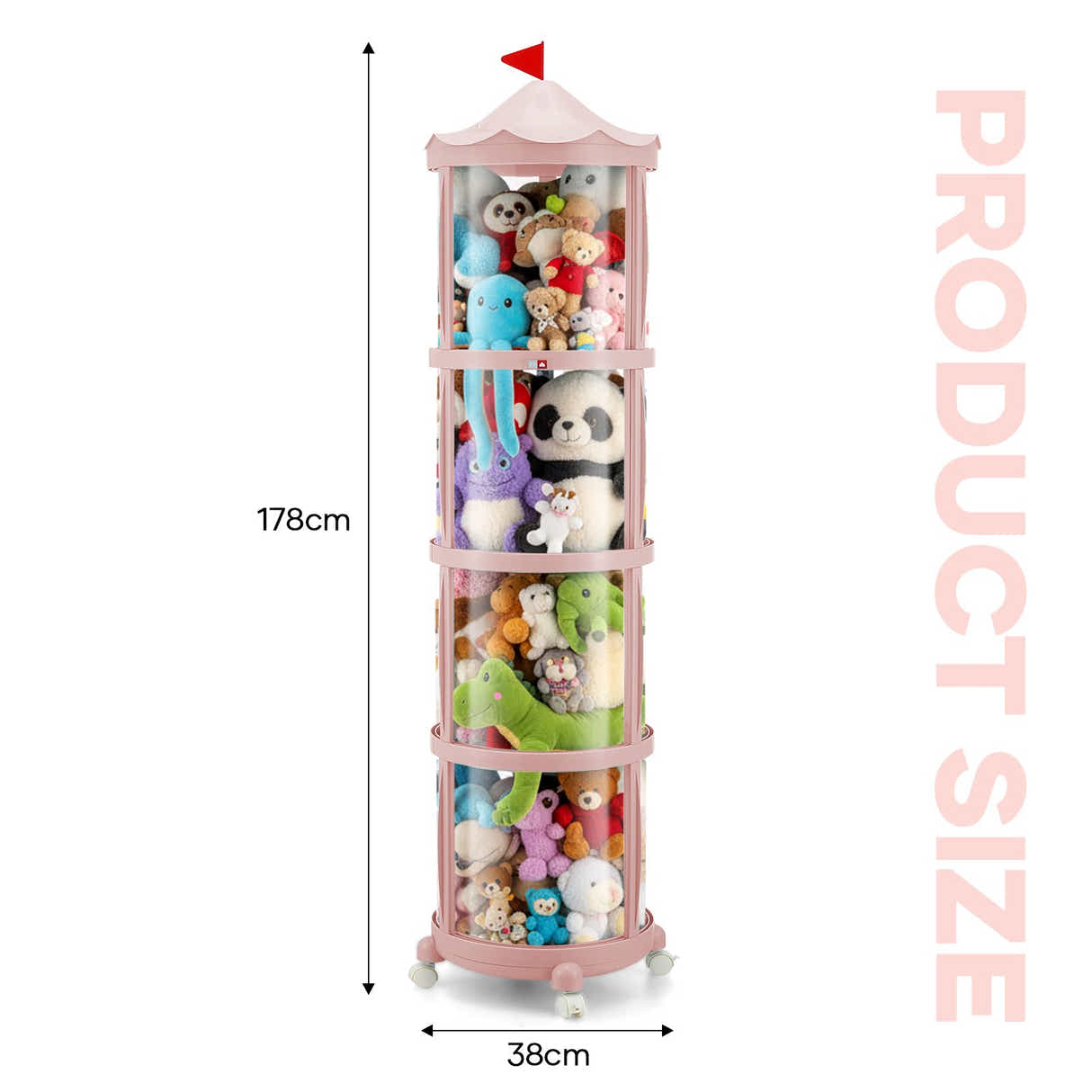 DS BD Kids Toys Storage Tube Box Stuffed Animal Zoo Plush Soft Doll Organiser