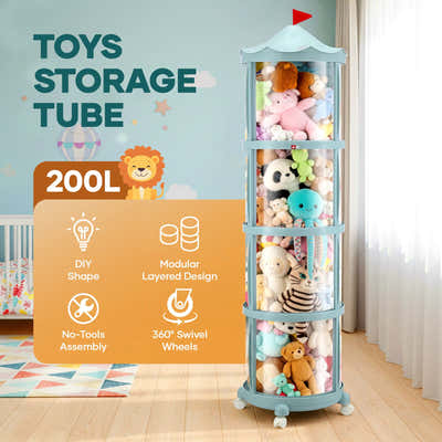 DS BD Kids Toys Storage Tube Box Stuffed Animal Zoo Plush Soft Doll Stuffies
