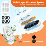 DS BD Automatic Cat Water Fountain Stainless Steel Electric LED Pet Dog Feeder