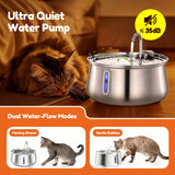 DS BD Automatic Cat Water Fountain Stainless Steel Electric LED Pet Dog Feeder