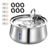 DS BD Automatic Cat Water Fountain Stainless Steel Electric LED Pet Dog Feeder