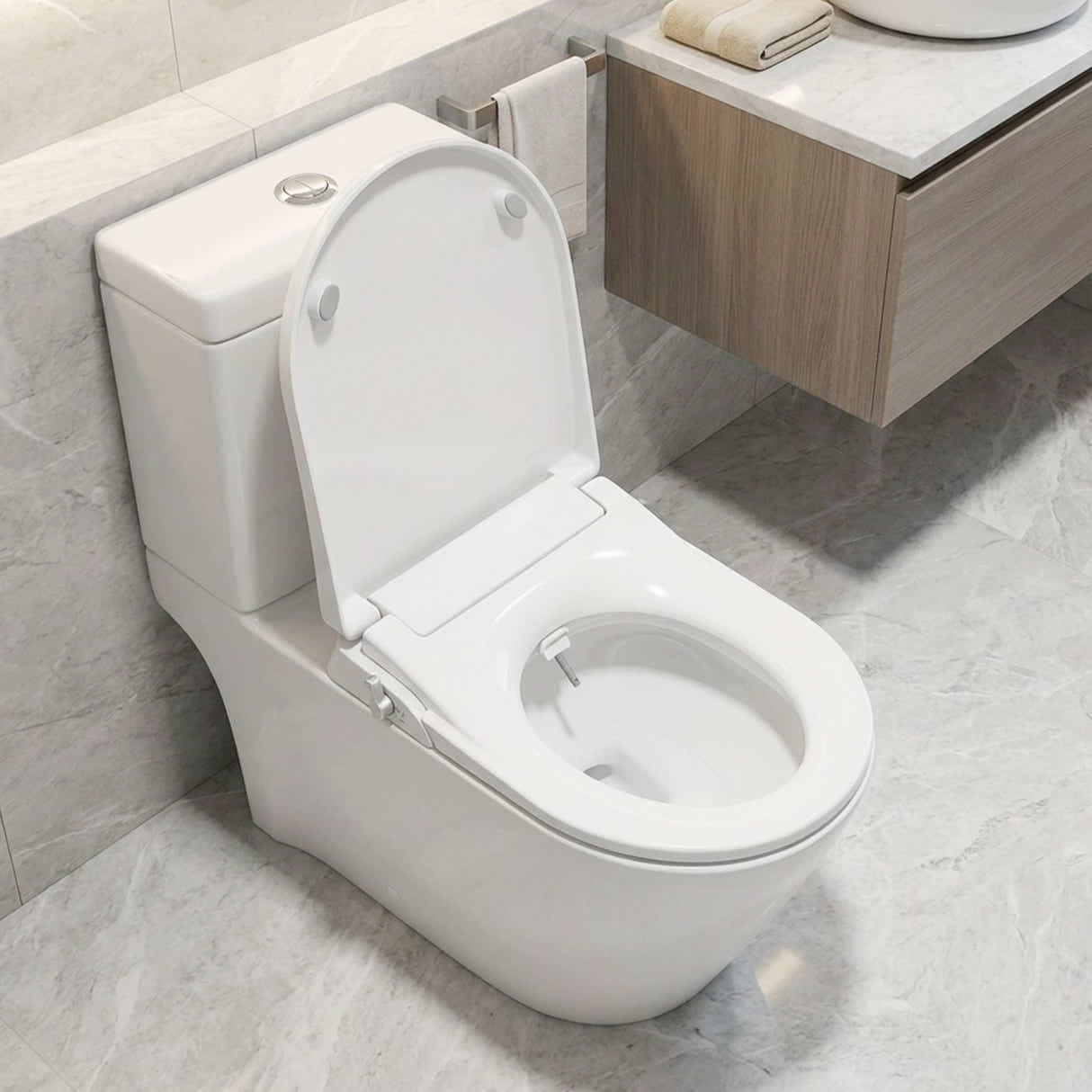 DS BD Non Electric Bidet Toilet Seat WaterMark Certified D Shape Dual Nozzle
