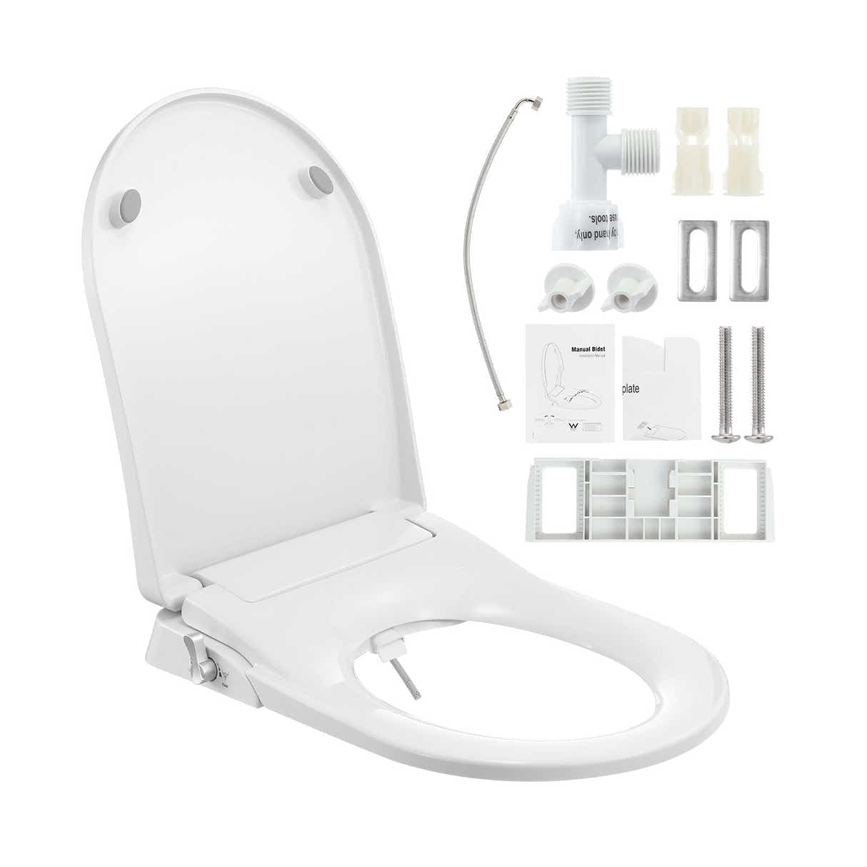 DS BD Non Electric Bidet Toilet Seat WaterMark Certified D Shape Dual Nozzle