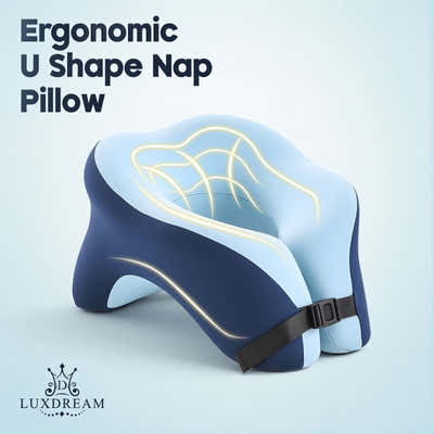 DS BD U Shape Neck Nap Pillow Travel Memory Foam 360-Degree Head Support