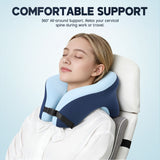 DS BD U Shape Neck Nap Pillow Travel Memory Foam 360-Degree Head Support