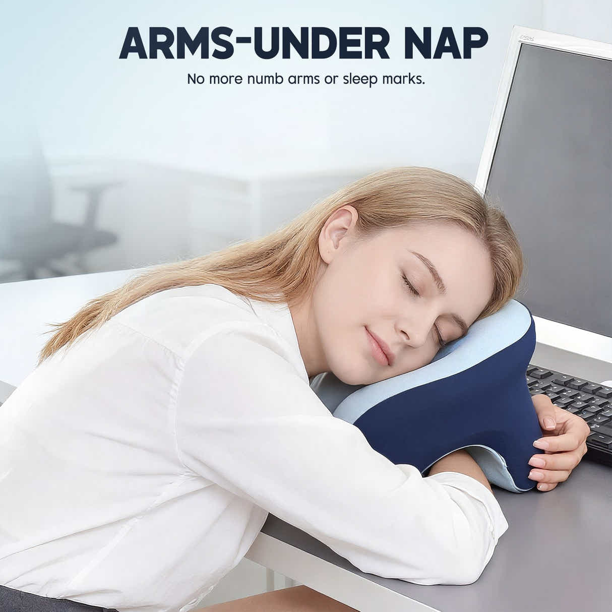 DS BD U Shape Neck Nap Pillow Travel Memory Foam 360-Degree Head Support