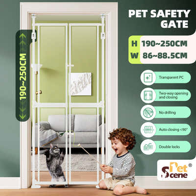 DS BD Retractable Safety Gate Pet Dog Cat Extra Tall Invisible Fence Enclosure