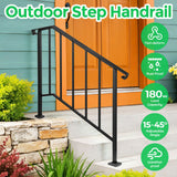 DS BD Stair Handrail Railings 3-4 Steps Black Metal Safety Guard Hand Rails