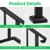 DS BD Stair Handrail Railings 3-4 Steps Black Metal Safety Guard Hand Rails