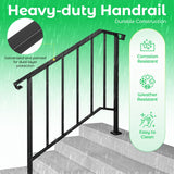 DS BD Stair Handrail Railings 3-4 Steps Black Metal Safety Guard Hand Rails