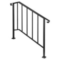 DS BD Stair Handrail Railings 3-4 Steps Black Metal Safety Guard Hand Rails