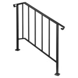 DS BD Stair Handrail Railings 3-4 Steps Black Metal Safety Guard Hand Rails