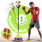 DS BD Punching Bag Reflex Speed Ball Height Stand Boxing Gloves Pump Set Kids