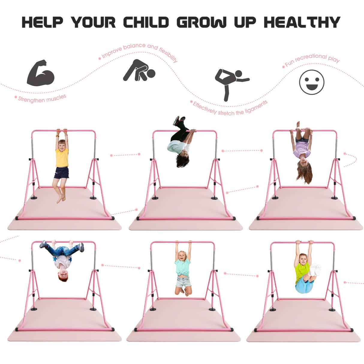 DS BD Kids Gymnastics Bar Training Climbing Frame Playground Home Gym Workout