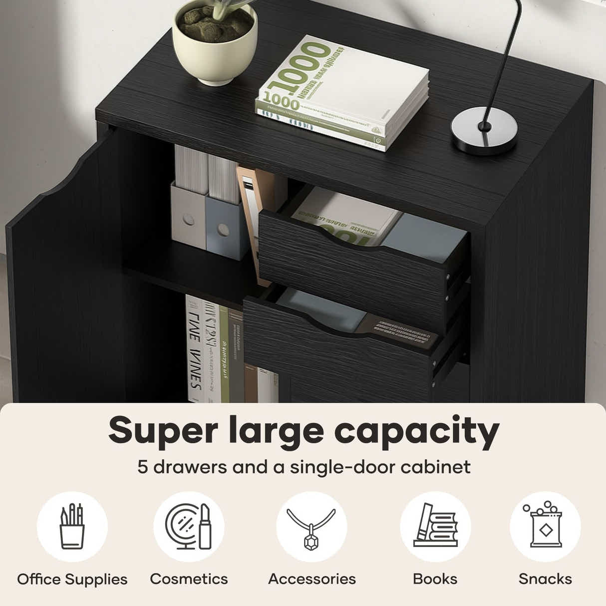 DS BD Mobile File Cabinet 5 Drawer Side UnderDesk Filing Document Organiser Home