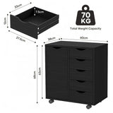 DS BD Mobile File Cabinet 5 Drawer Side UnderDesk Filing Document Organiser Home