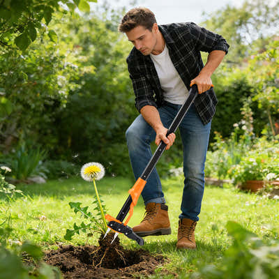 DS BD 4 Claw Stand Up Weeder Puller Garden Weeding Hand Tool Lawn Weed Remover