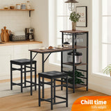 DS BD Bar Table & Stools Set Dining Desk Kitchen Chairs Cafe Pub For Home Cafe