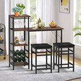 DS BD Bar Table & Stools Set Dining Desk Kitchen Chairs Cafe Pub For Home Cafe