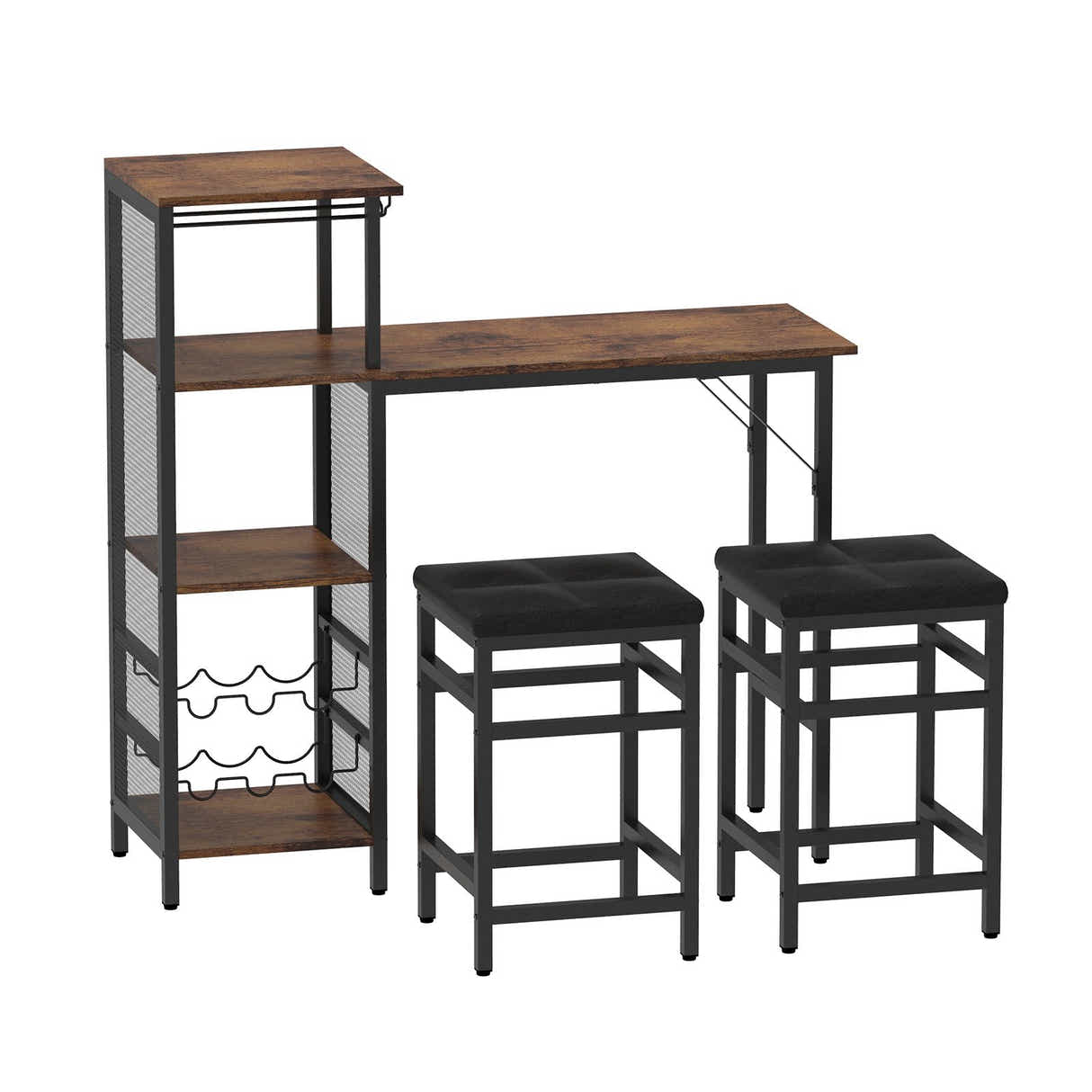 DS BD Bar Table & Stools Set Dining Desk Kitchen Chairs Cafe Pub For Home Cafe