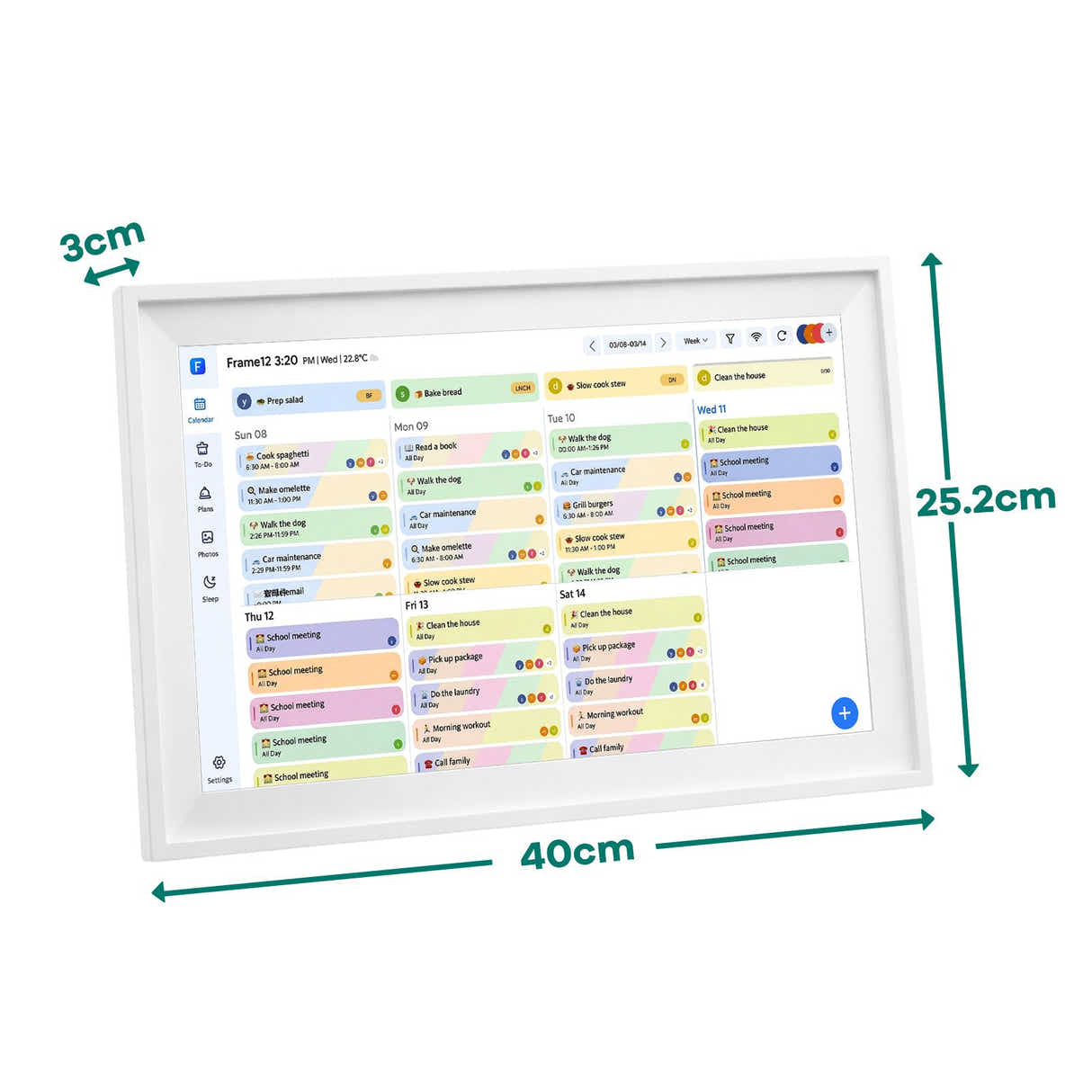 DS BD WiFi Wall Digital Calendar Planner 15.6 Inch Chore Chart Family Meal
