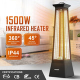 DS BD Maxkon 1500W 360° Infrared Patio Heater Electric Freestanding Space Tower