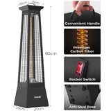 DS BD Maxkon 1500W 360° Infrared Patio Heater Electric Freestanding Space Tower