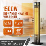 DS BD Maxkon Freestanding Infrared Heater 1500W Electric Patio Space Warmer