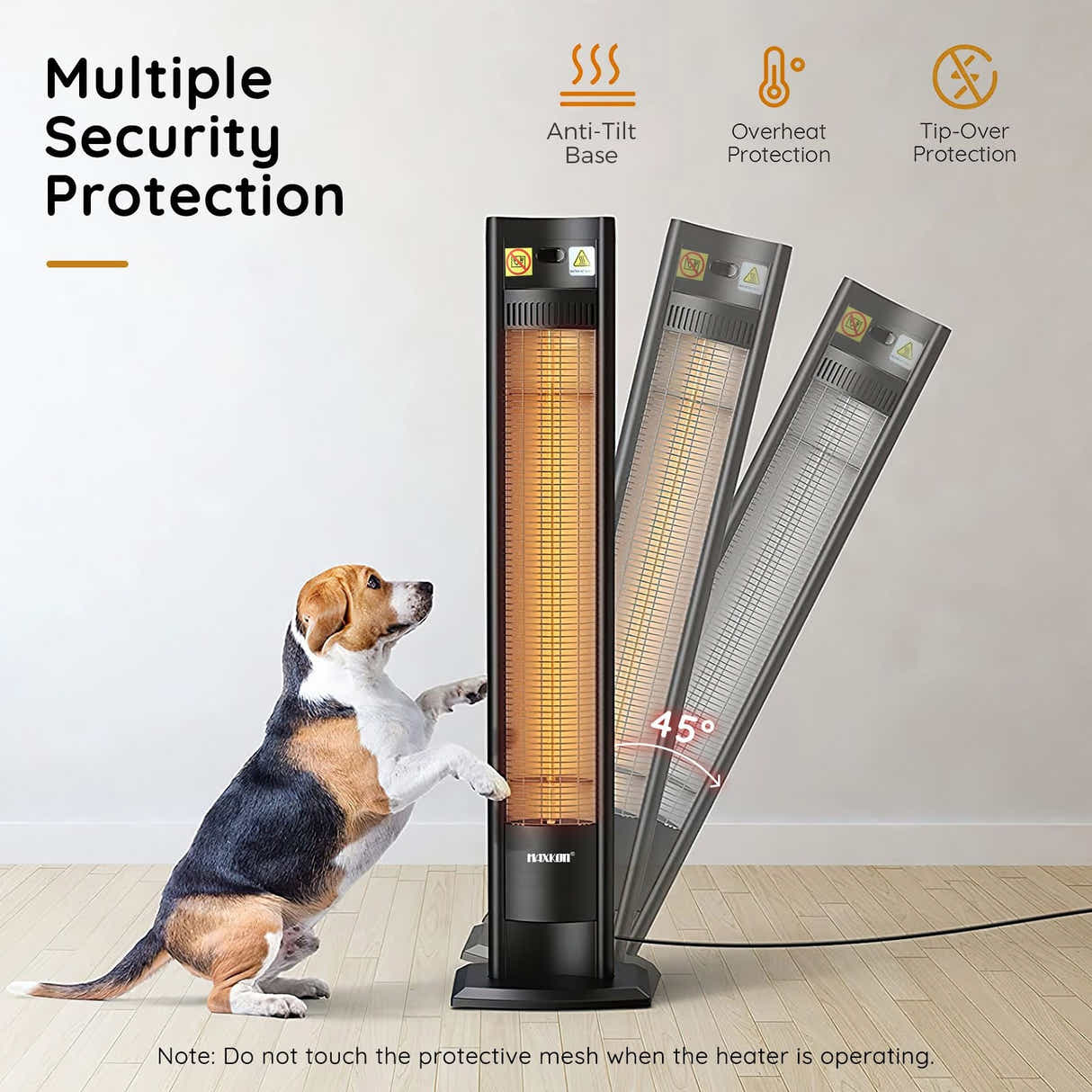 DS BD Maxkon Freestanding Infrared Heater 1500W Electric Patio Space Warmer
