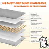 DS BD Pet Dog Heating Pad Heated Cat Bed Blanket Waterproof Electric Heater60x45