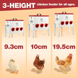 DS BD Chicken Bird Feeder 12L Automatic Gravity Food Dispenser 6 PVC Ports