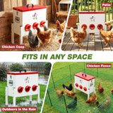 DS BD Chicken Bird Feeder 12L Automatic Gravity Food Dispenser 6 PVC Ports