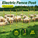 DS BD Electric Fence Post 20pcs 127cm Tread Step In Wire Temporary FencingGarden
