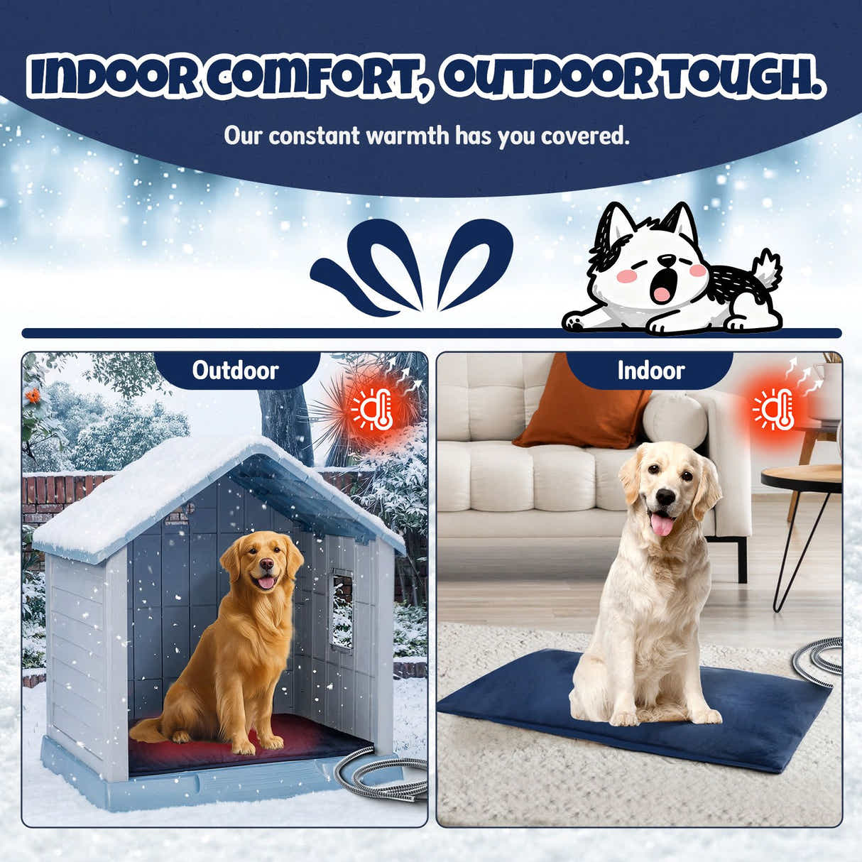 DS BD Heated Dog Pad Pet Cat Heating Bed Inflatable Electric Heater Puppy Doggy
