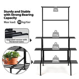 DS BD Large Metal Plant Stand Flower Pot Tall Holder Black Corner Rack Storage