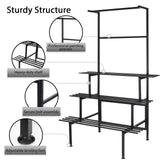 DS BD Large Metal Plant Stand Flower Pot Tall Holder Black Corner Rack Storage
