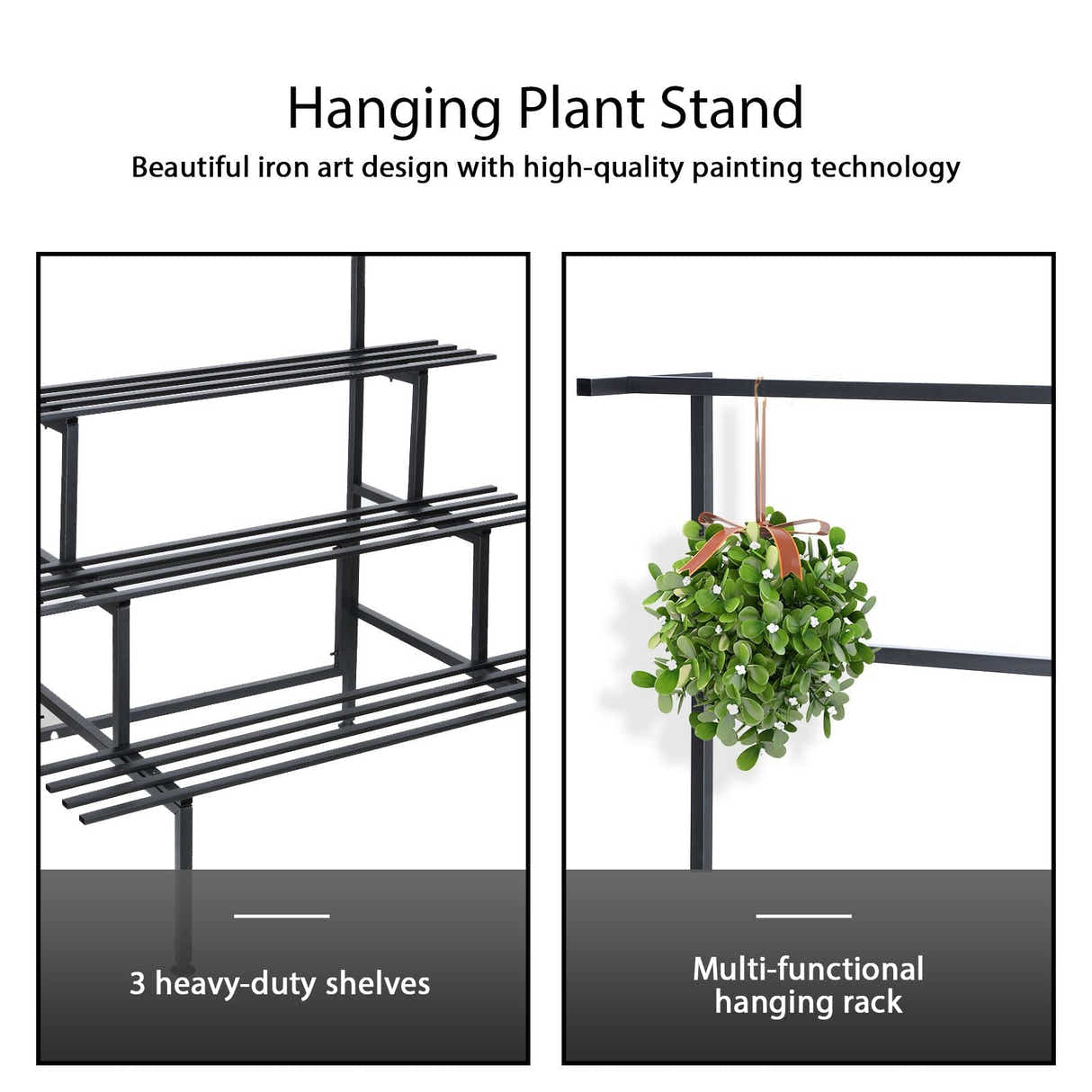 DS BD Large Metal Plant Stand Flower Pot Tall Holder Black Corner Rack Storage