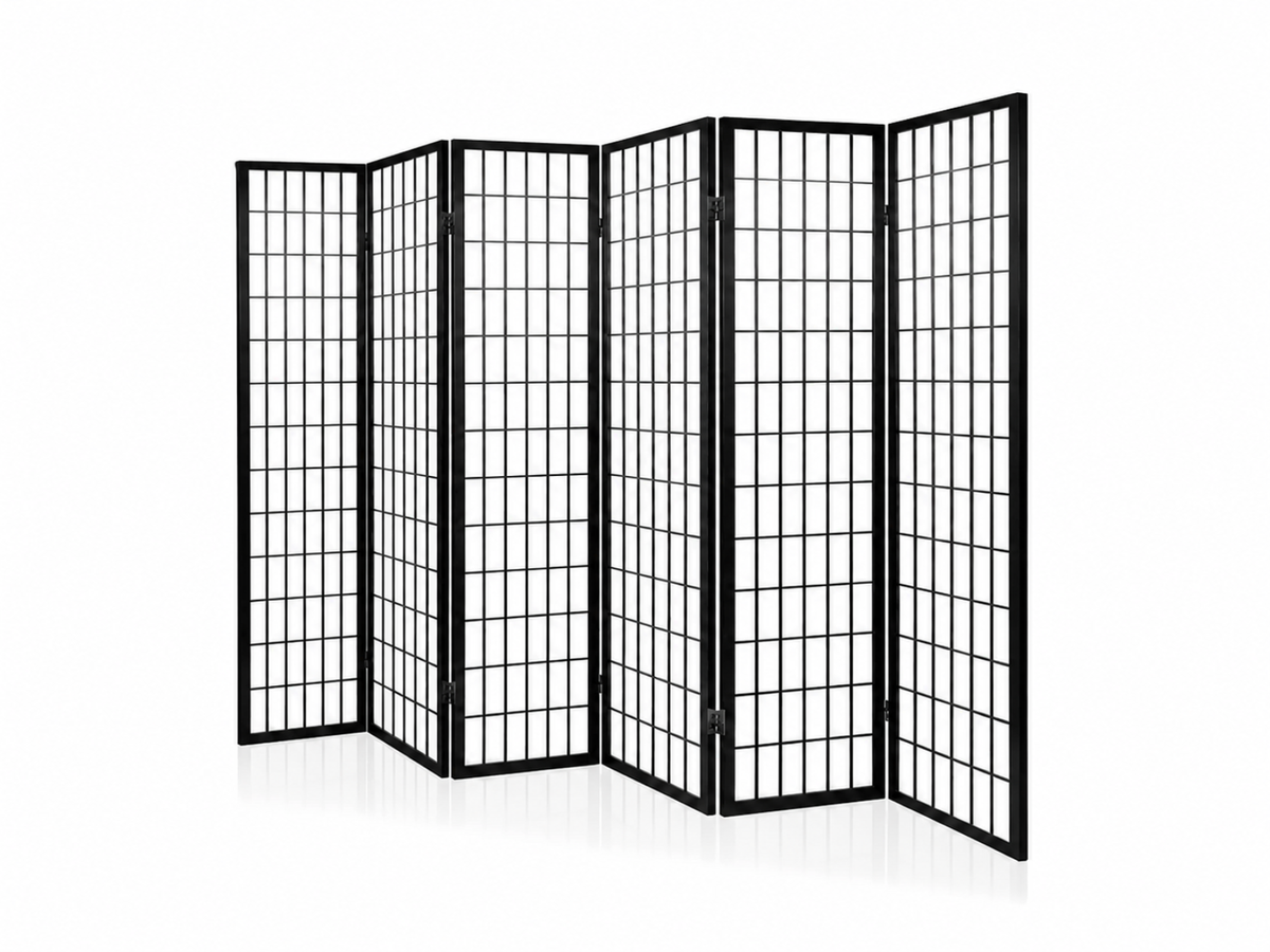 6-Panel Room Divider E P1 - Black