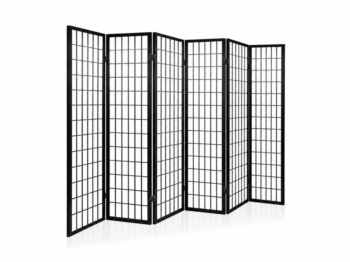 6-Panel Room Divider E P1 - Black