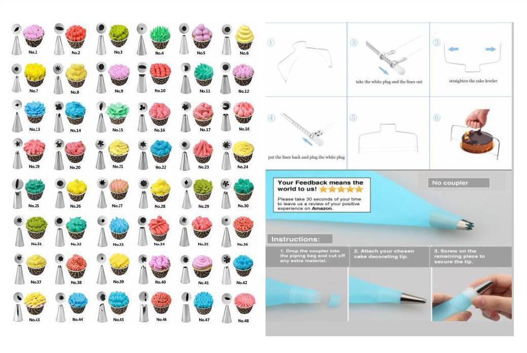 DS BS 106pcs Cake Decorating Supplies Kit - 53 Icing Tips