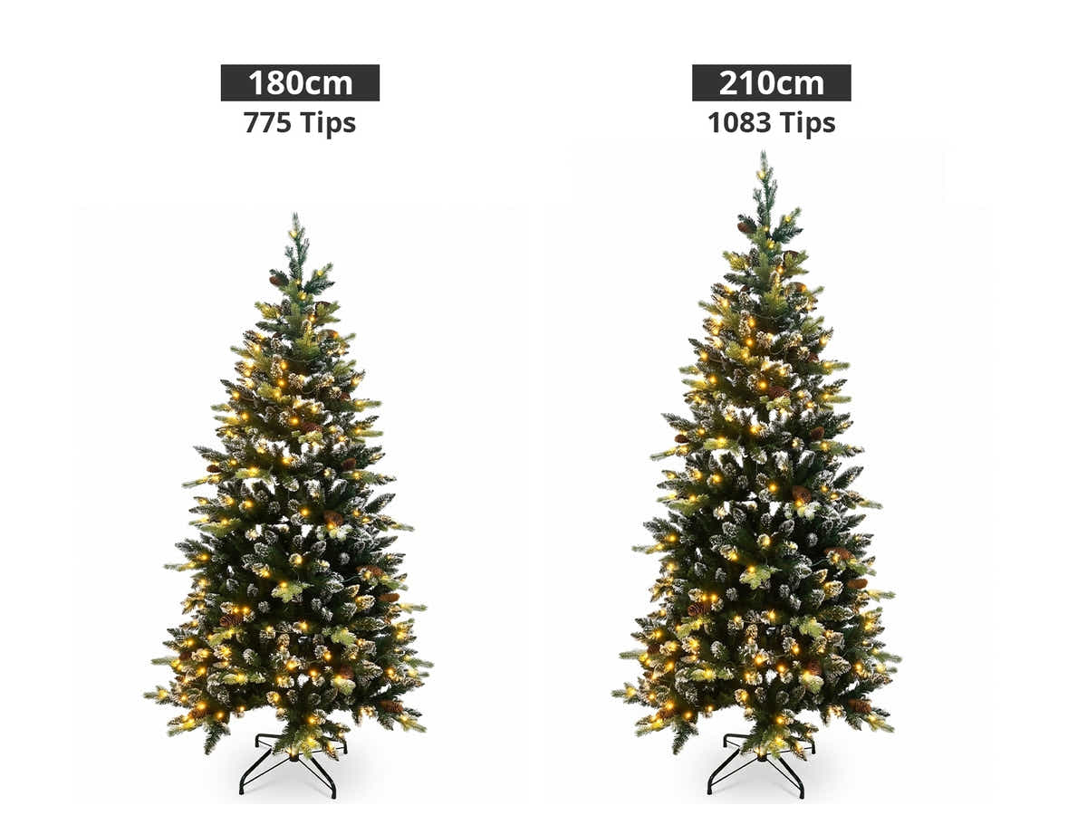 DS Christmas Tree Snow Tips with Lights - 7FT/210cm